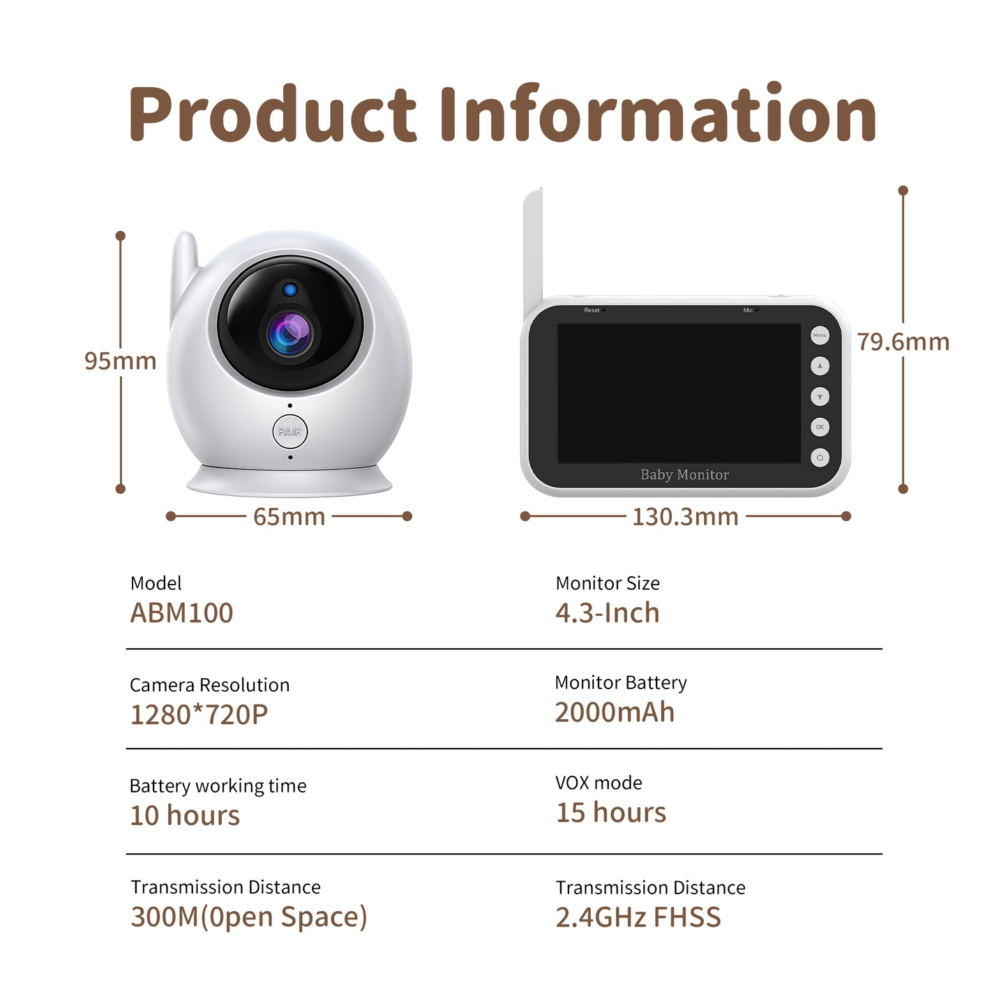 Privacy Baby Monitor 4.3 Inch | No Wi-Fi