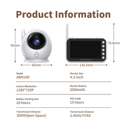 Privacy Baby Monitor 4.3 Inch | No Wi-Fi