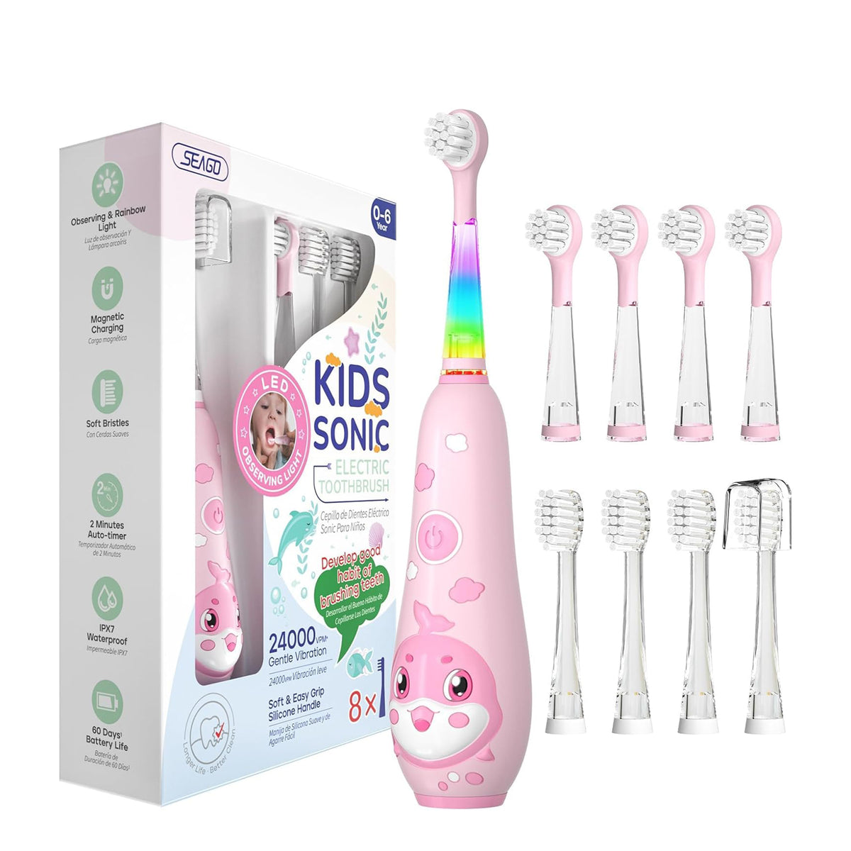 Cartoon Kids Electric Toothbrush for Ages 0–6