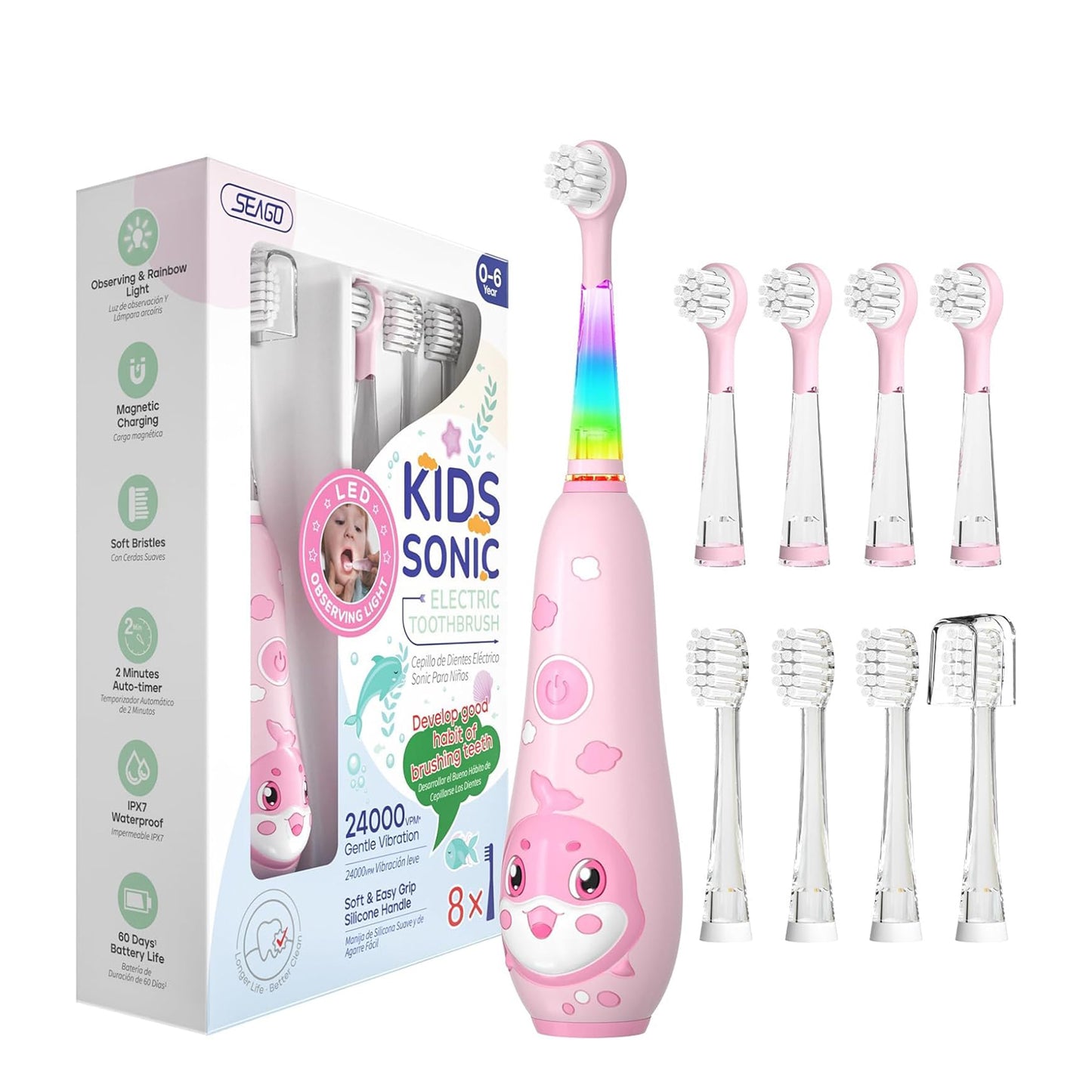 Cartoon Kids Electric Toothbrush for Ages 0–6