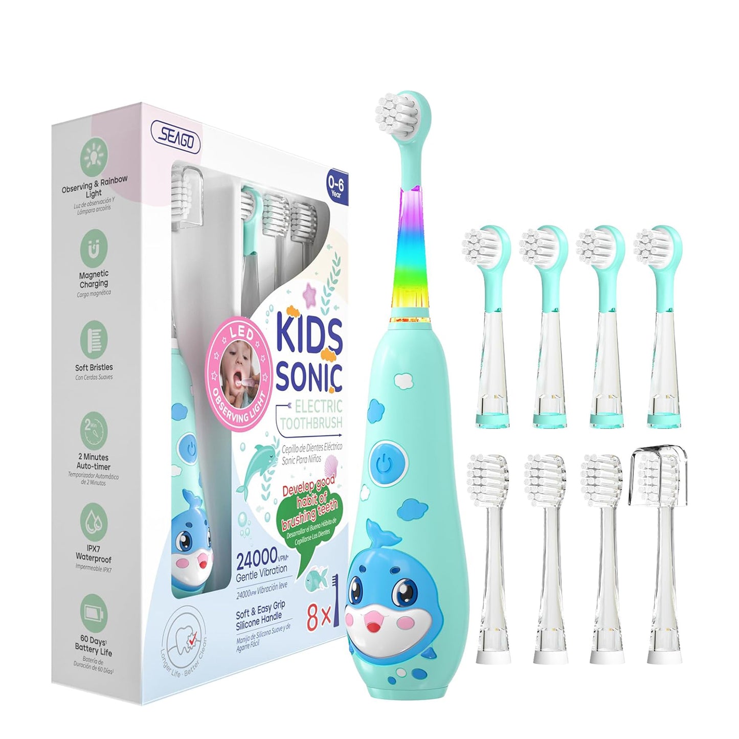 Cartoon Kids Electric Toothbrush for Ages 0–6