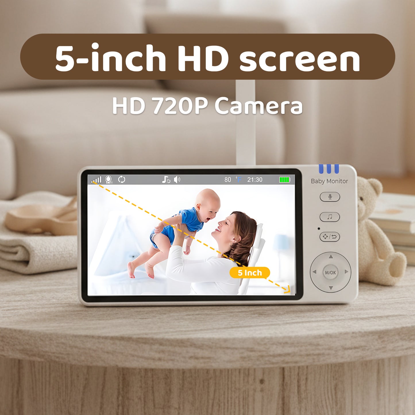 Privacy Baby Monitor 5” | No Wi-Fi | 720P HD