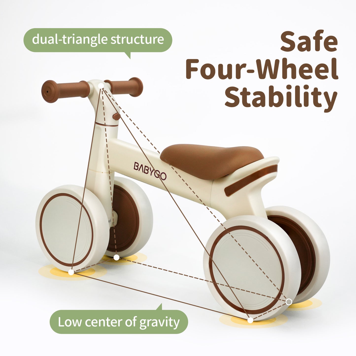 4-Wheel Baby Balance Bike | First Toddler Ride-On for Ages 1–3