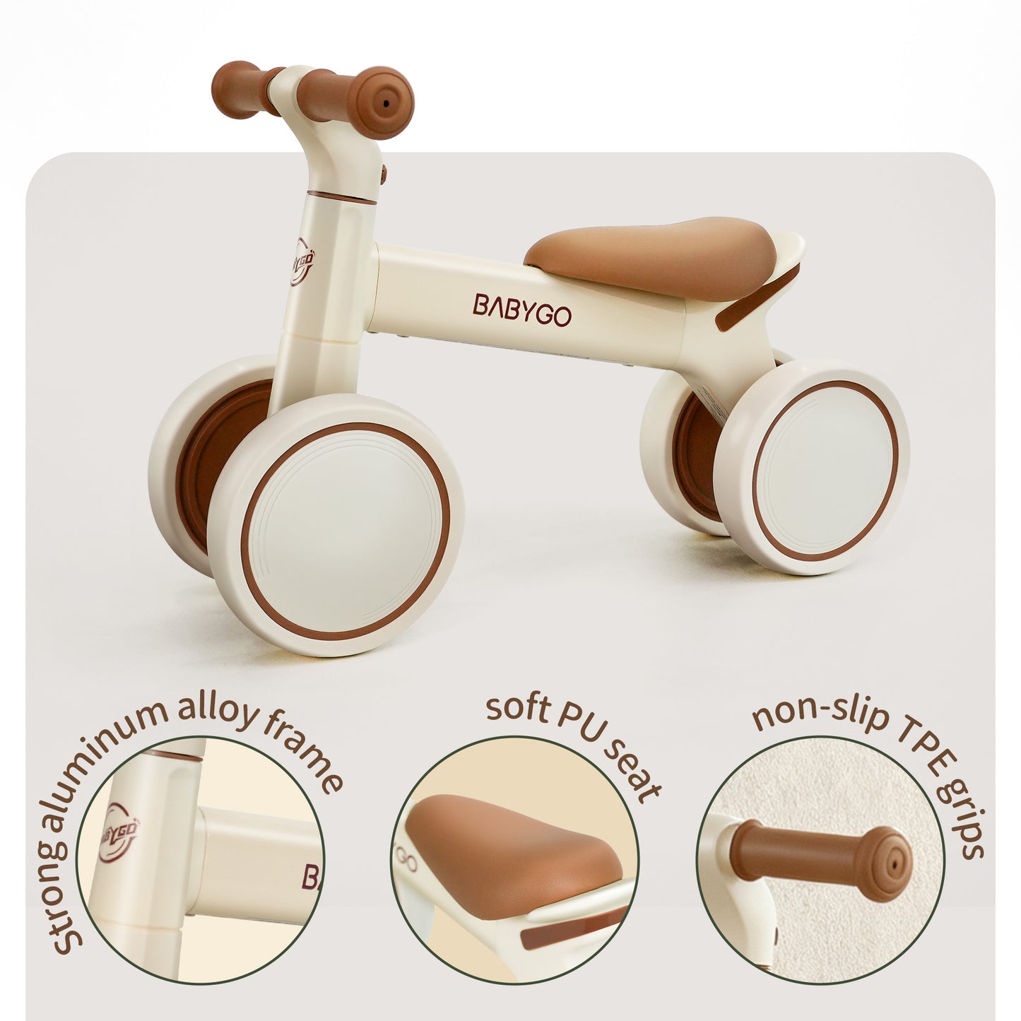 4-Wheel Baby Balance Bike | First Toddler Ride-On for Ages 1–3