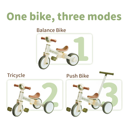 3-in-1 Convertible Tricycle | Toddler Balance Bike, Push Bike & Ride-On