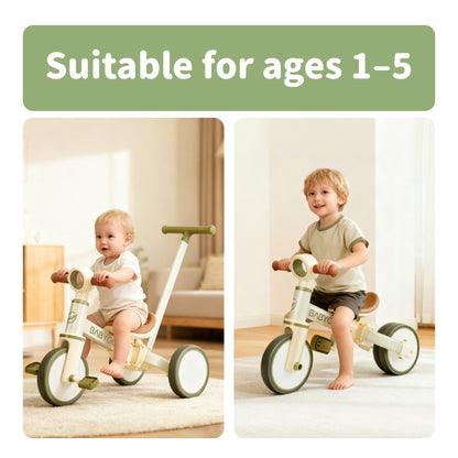 3-in-1 Convertible Tricycle | Toddler Balance Bike, Push Bike & Ride-On