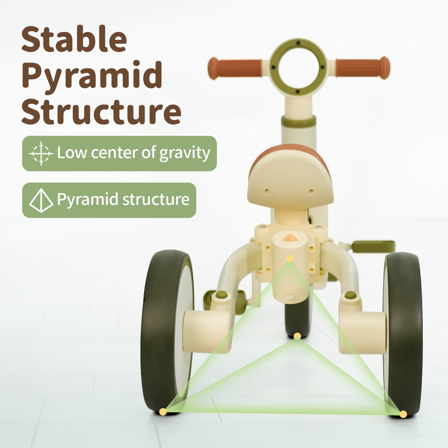 3-in-1 Convertible Tricycle | Toddler Balance Bike, Push Bike & Ride-On