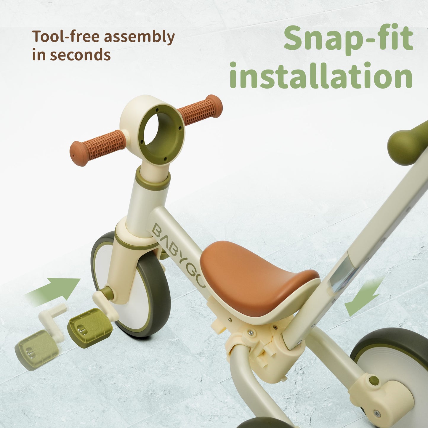 3-in-1 Convertible Tricycle | Toddler Balance Bike, Push Bike & Ride-On