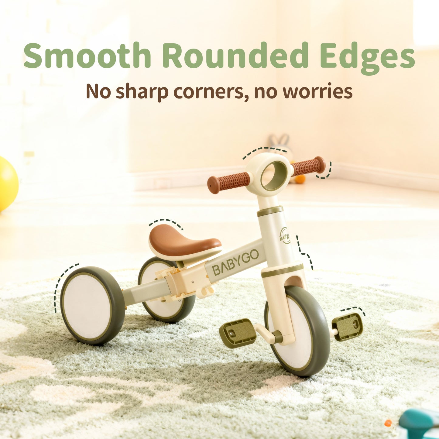 3-in-1 Convertible Tricycle | Toddler Balance Bike, Push Bike & Ride-On