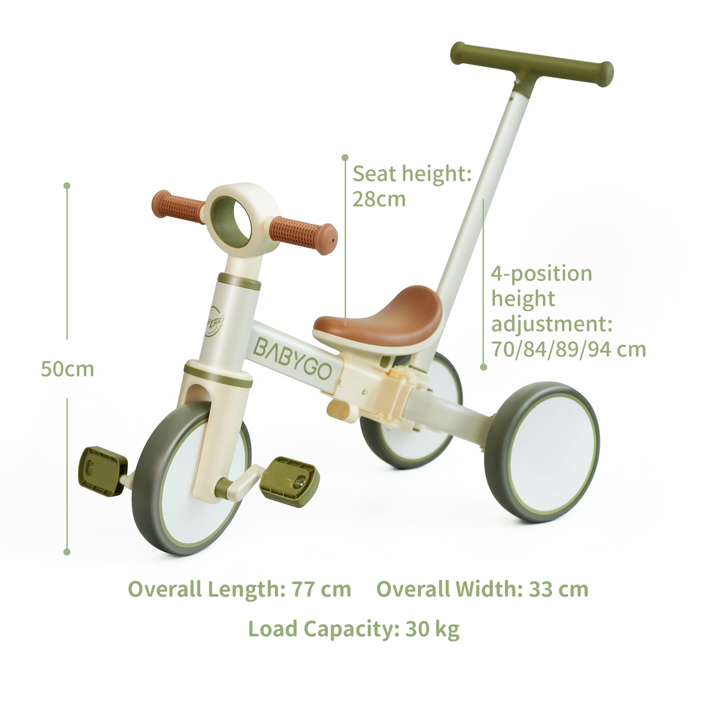 3-in-1 Convertible Tricycle | Toddler Balance Bike, Push Bike & Ride-On