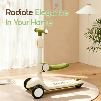 Baby Scooter with Foldable Seat | 2-in-1 Balance Bike & Kick Scooter
