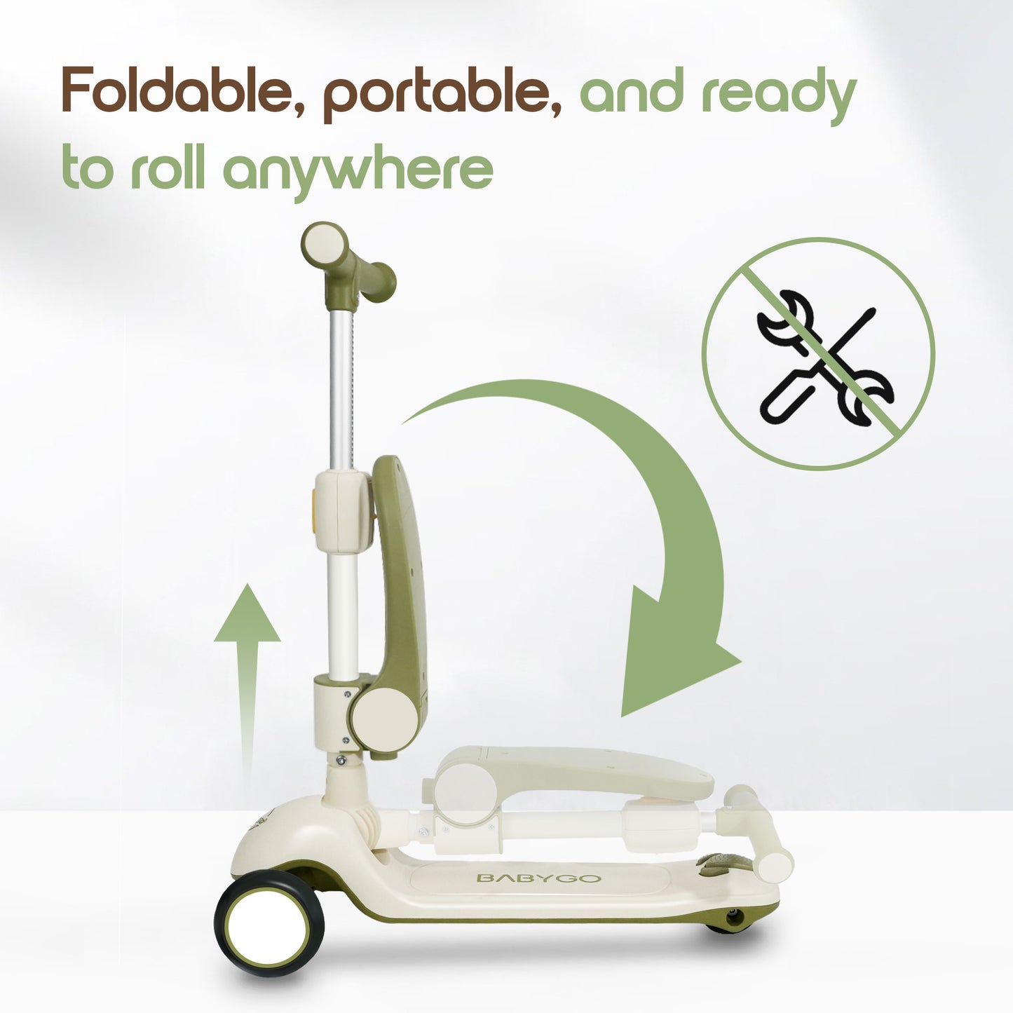 Baby Scooter with Foldable Seat | 2-in-1 Balance Bike & Kick Scooter