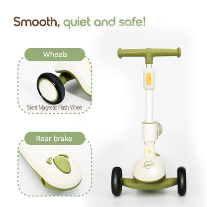 Baby Scooter with Foldable Seat | 2-in-1 Balance Bike & Kick Scooter