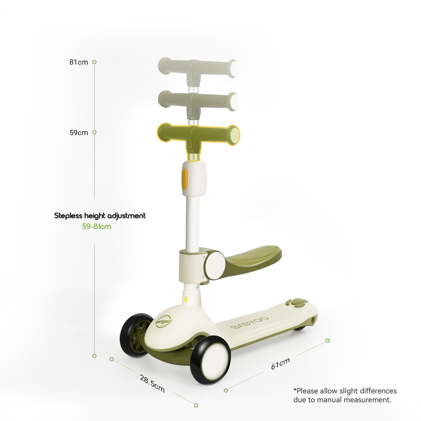Baby Scooter with Foldable Seat | 2-in-1 Balance Bike & Kick Scooter