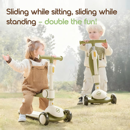 Baby Scooter with Foldable Seat | 2-in-1 Balance Bike & Kick Scooter