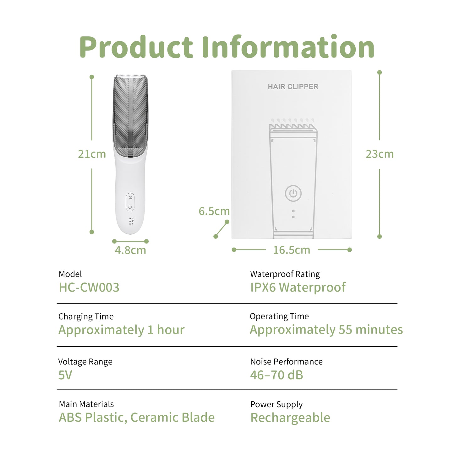 Wireless Baby Hair Clipper with Vacuum Function