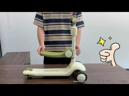 Baby Scooter with Foldable Seat | 2-in-1 Balance Bike & Kick Scooter